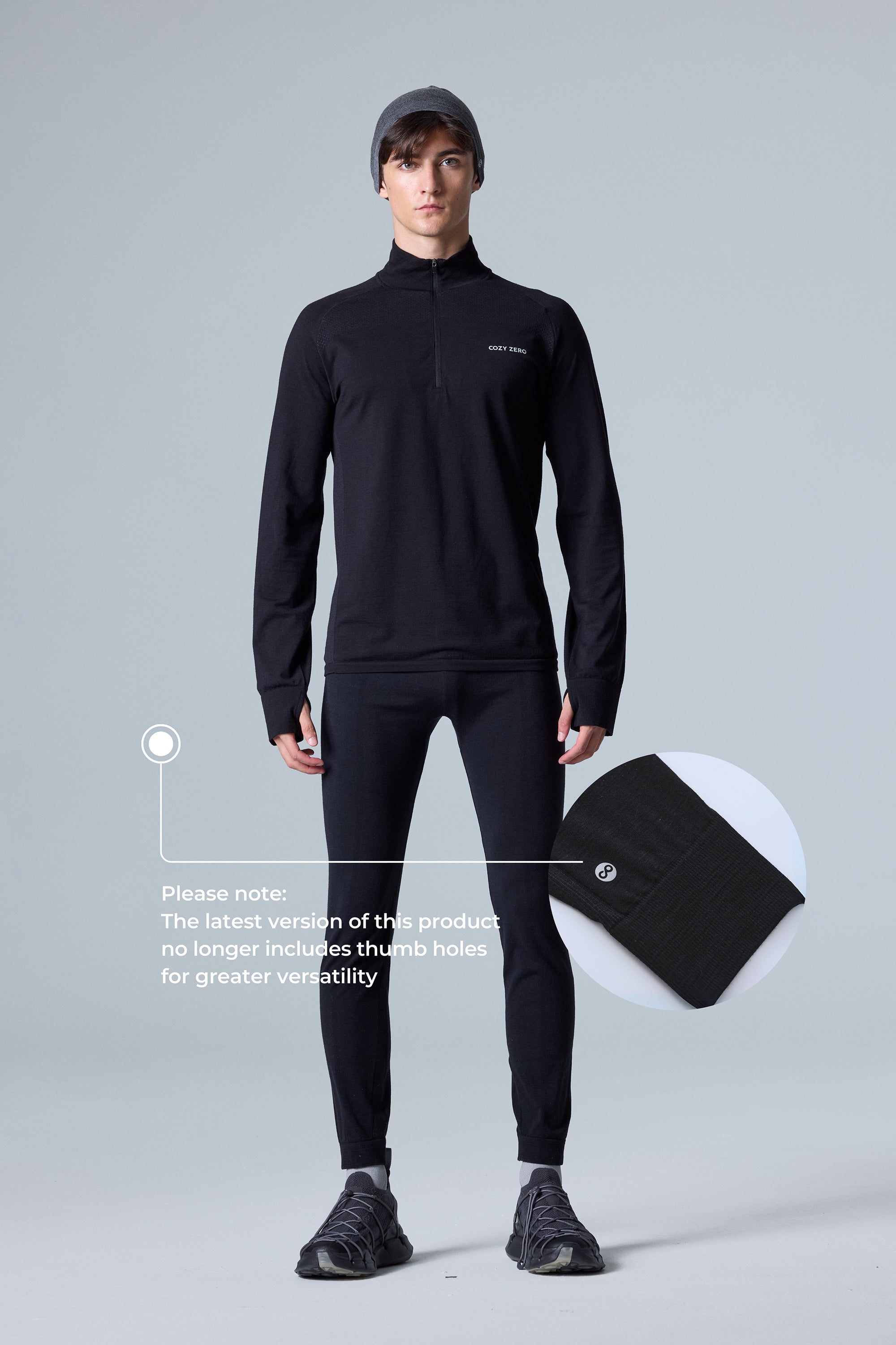 Men's PerformaWool Classic Fit Half Zip Long Sleeve Top