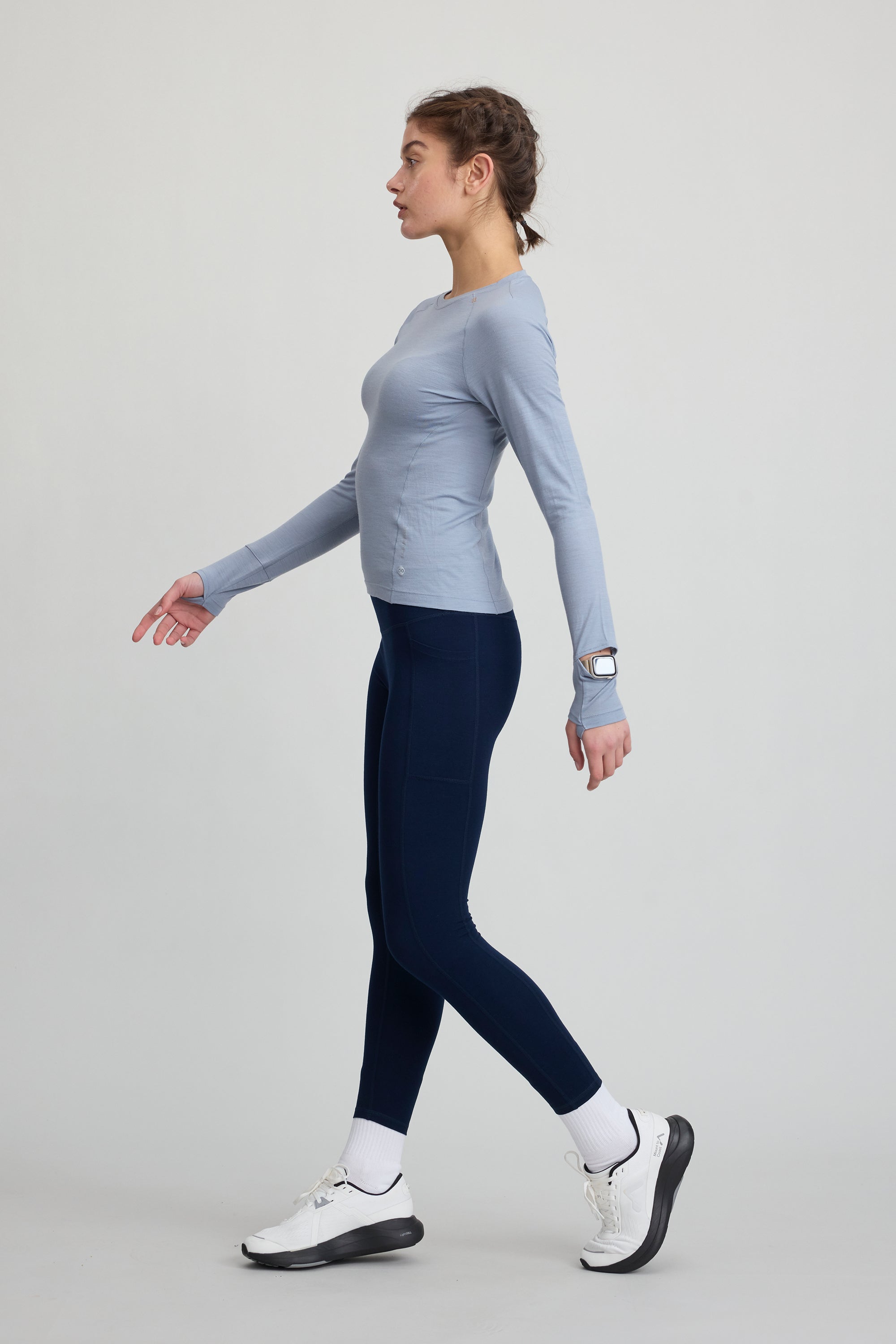 Women's 100% Merino Wool Running L/S Watch Window