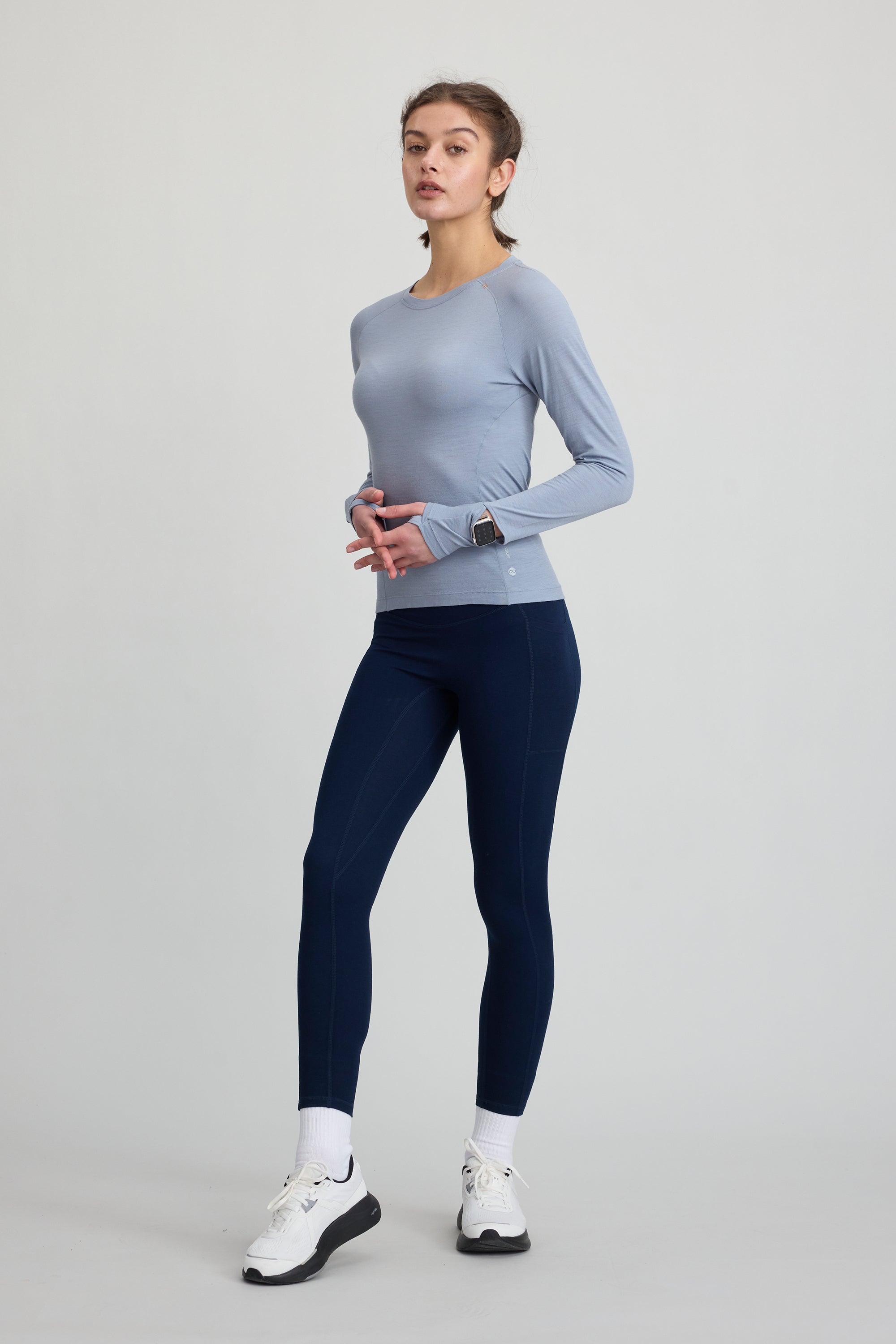 Women's 100% Merino Wool Running L/S Watch Window