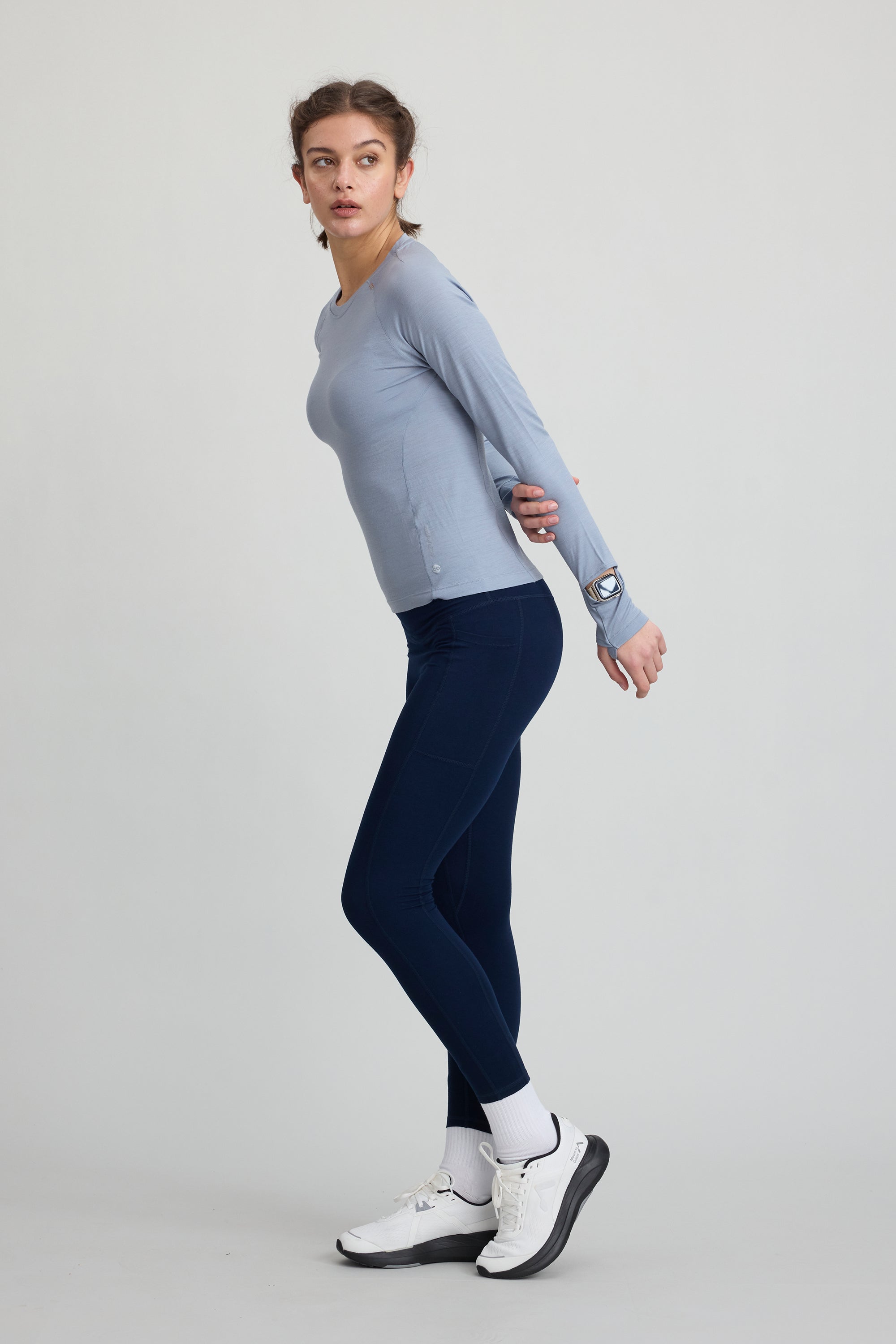 Women's 100% Merino Wool Running L/S Watch Window