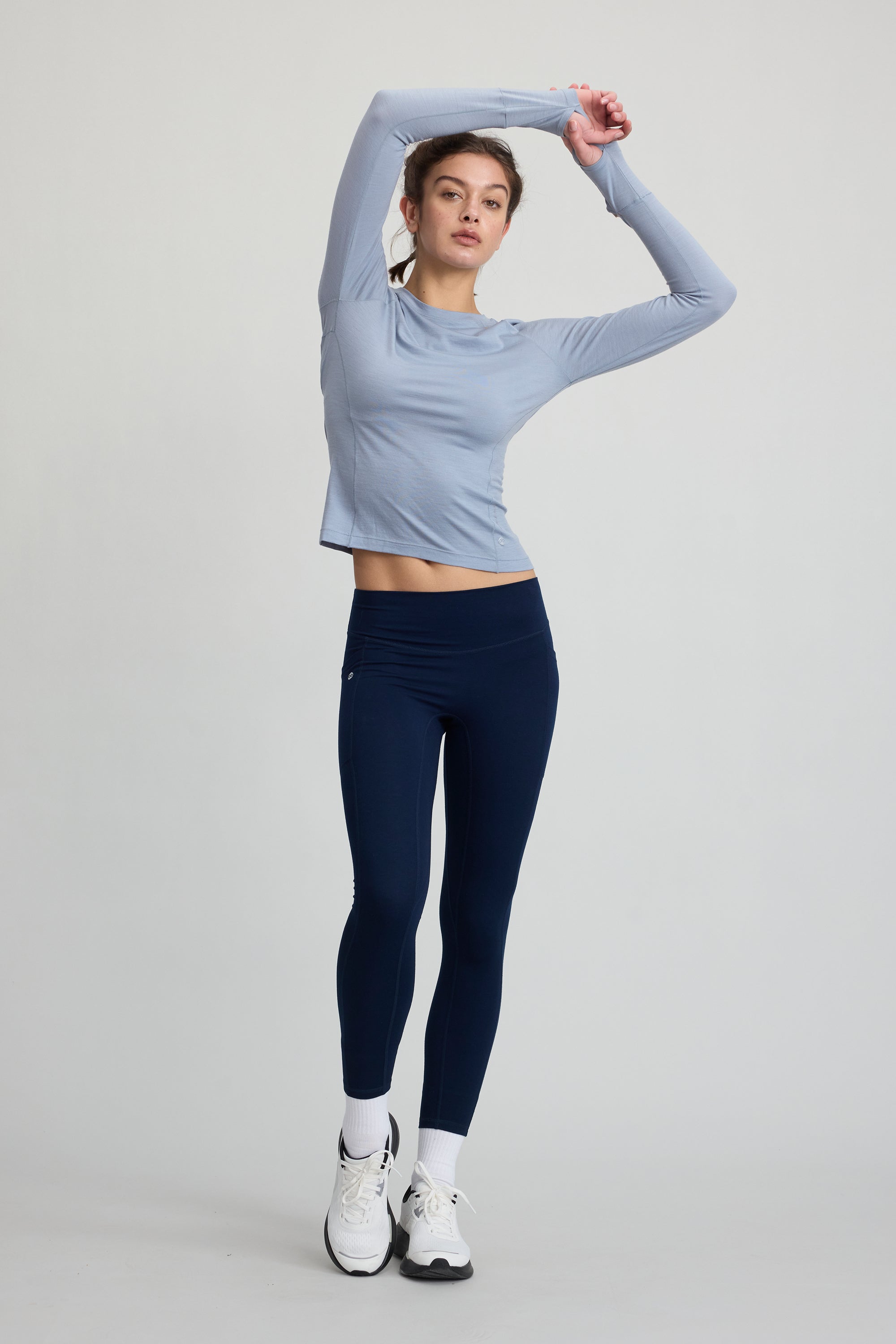 Women's 100% Merino Wool Running L/S Watch Window