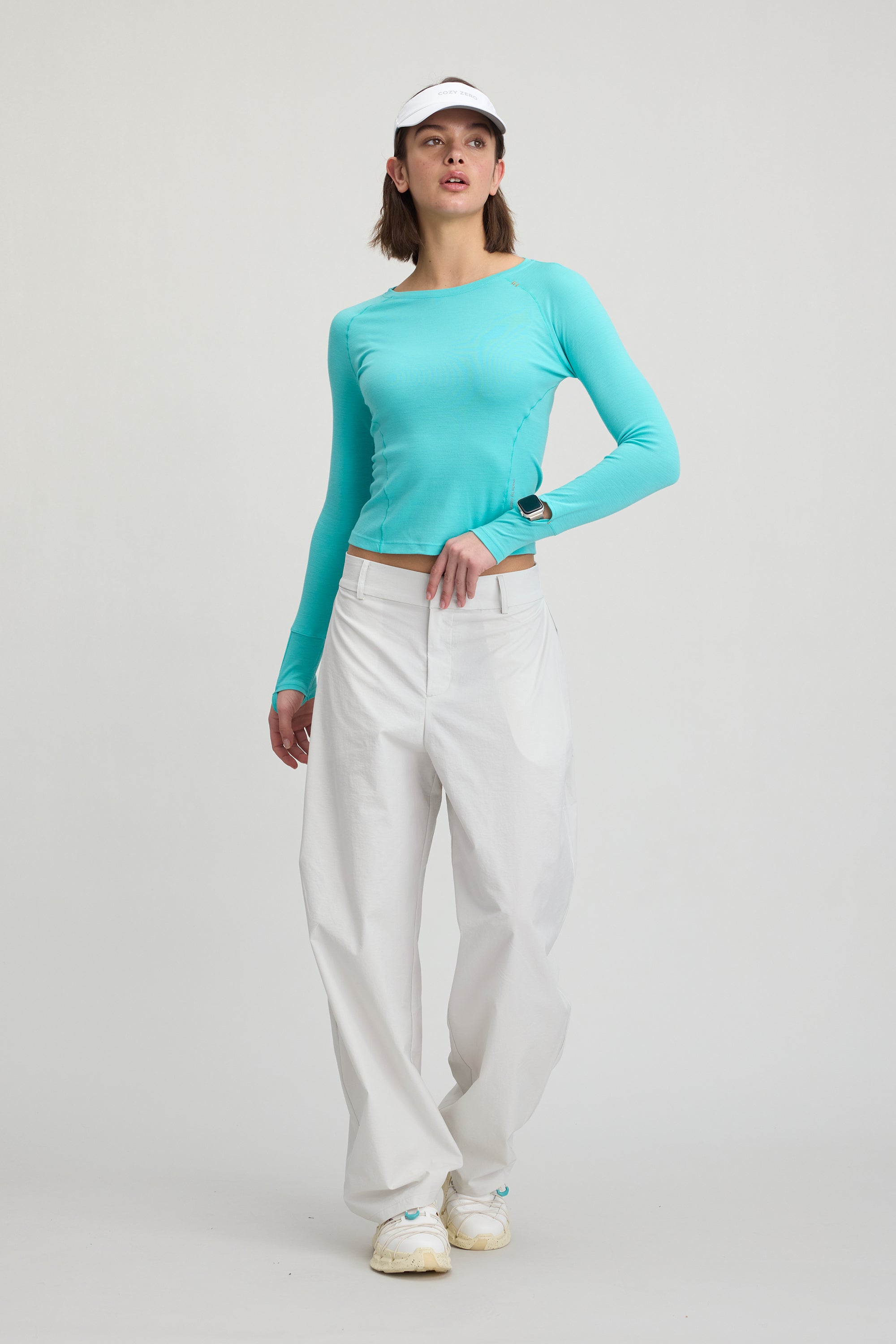 Women's 100% Merino Wool Running L/S Watch Window