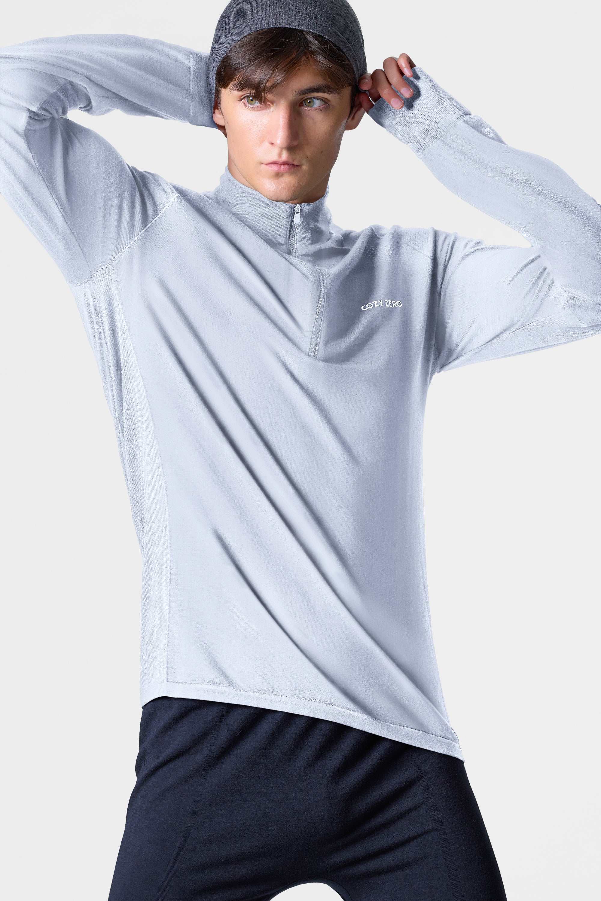 Men's PerformaWool Classic Fit Half Zip Long Sleeve Top