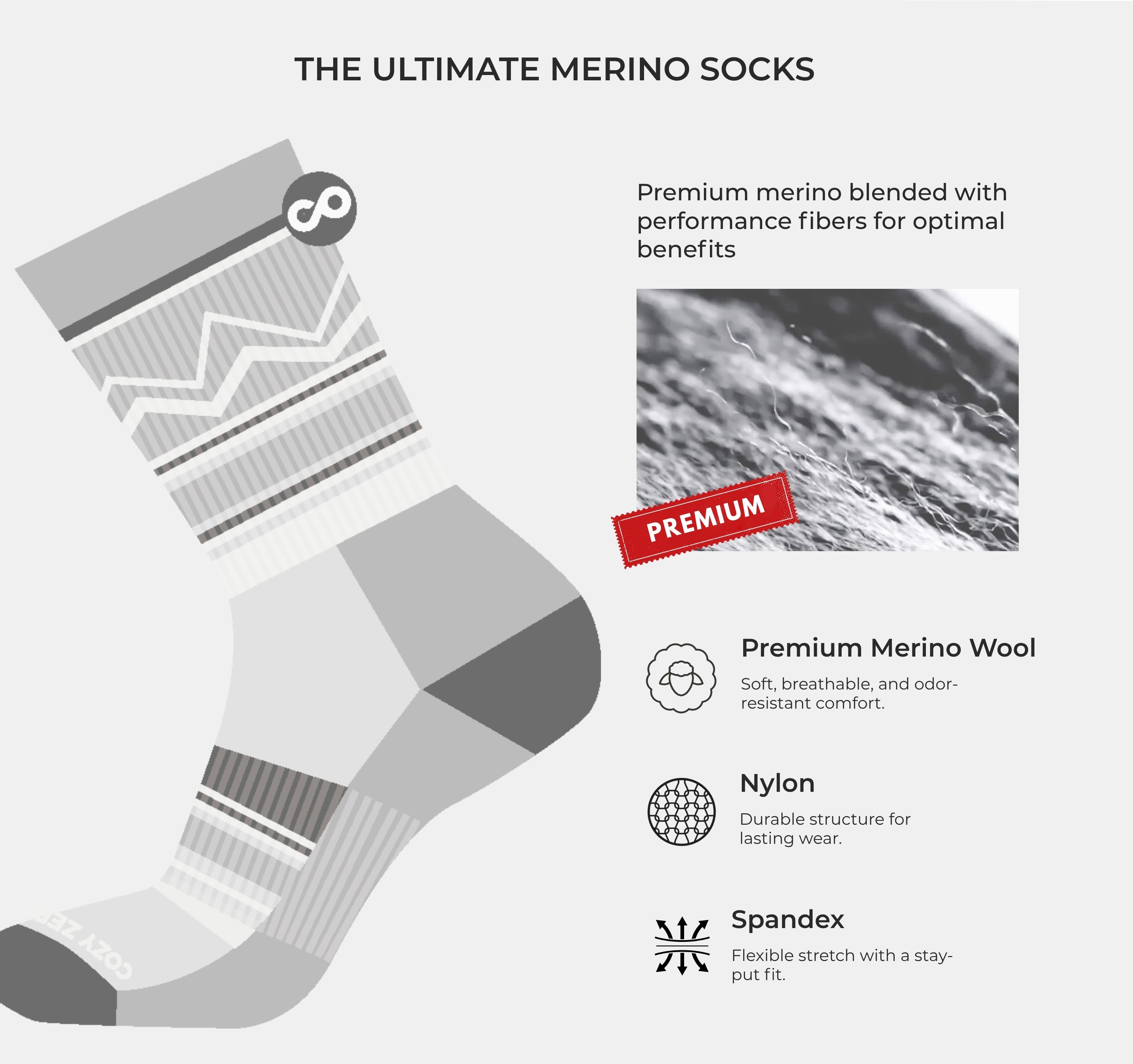 PerformaWool Midcrew All-season Hike Socks – Cozy Zero