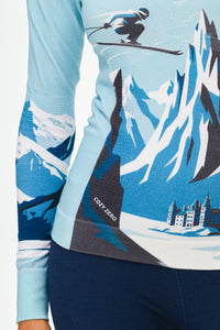 PerformaWool Mont Print Ski Baselayer Half Zip