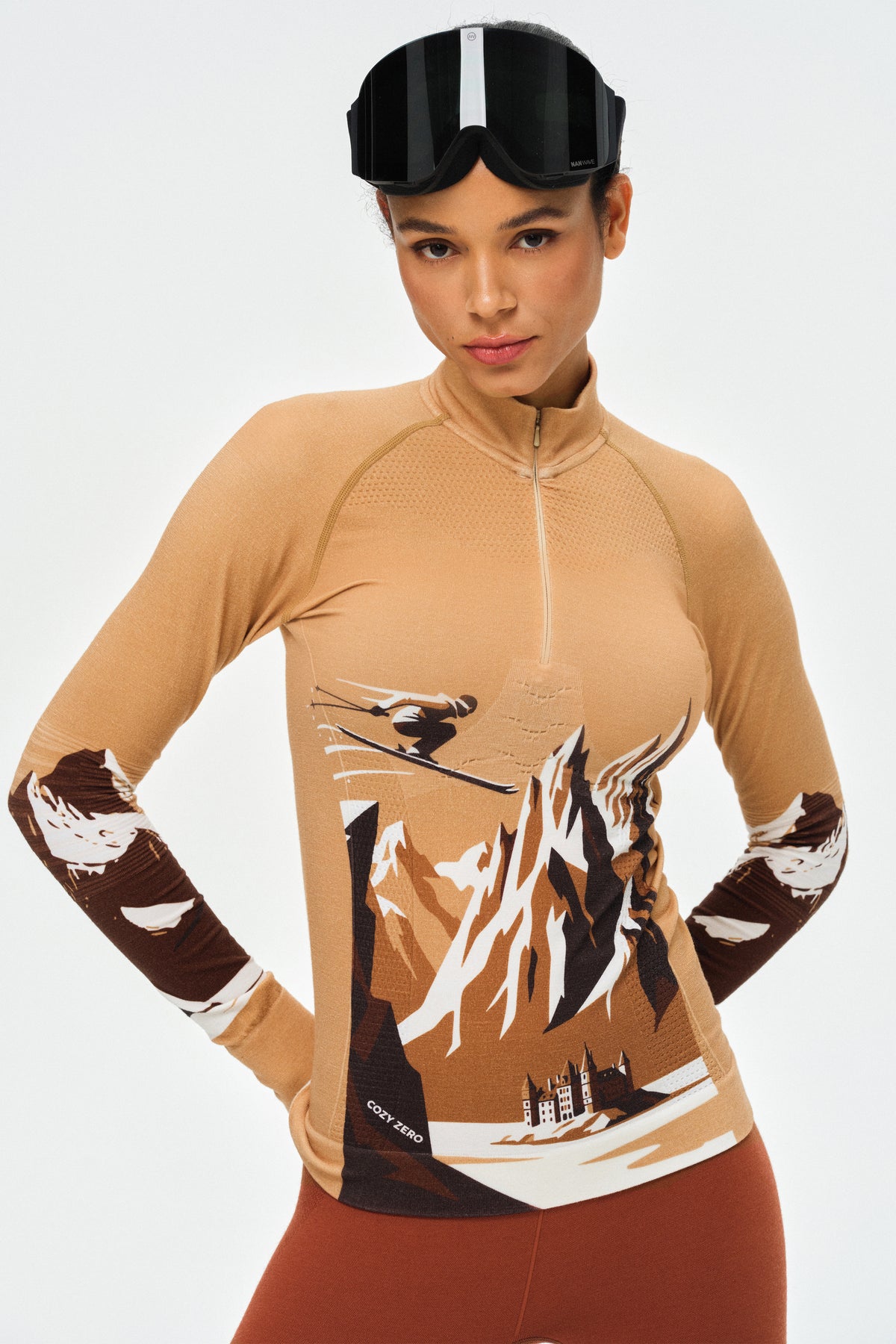 PerformaWool Mont Print Ski Baselayer Half Zip