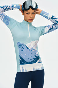 PerformaWool Mont Print Ski Baselayer Half Zip