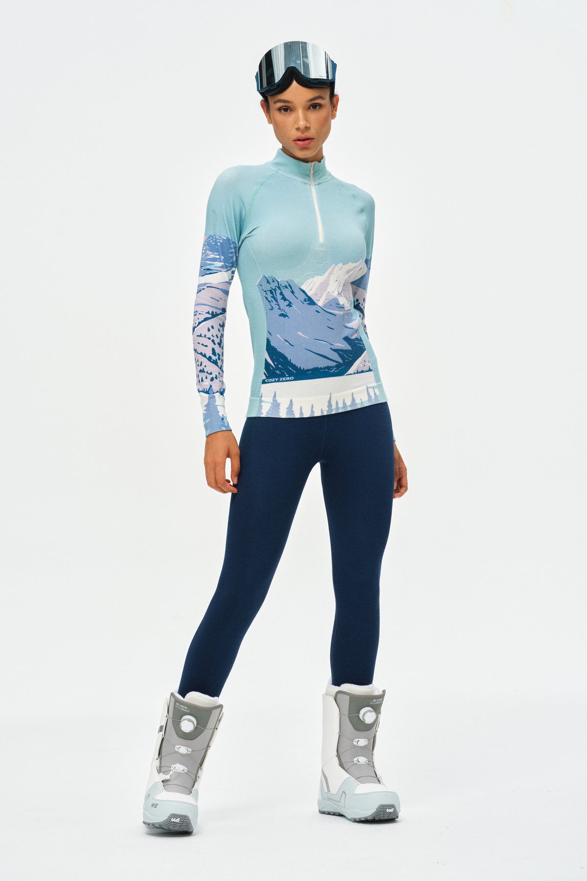 PerformaWool Mont Print Ski Baselayer Half Zip