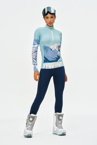 PerformaWool Mont Print Ski Baselayer Half Zip