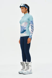 PerformaWool Mont Print Ski Baselayer Half Zip