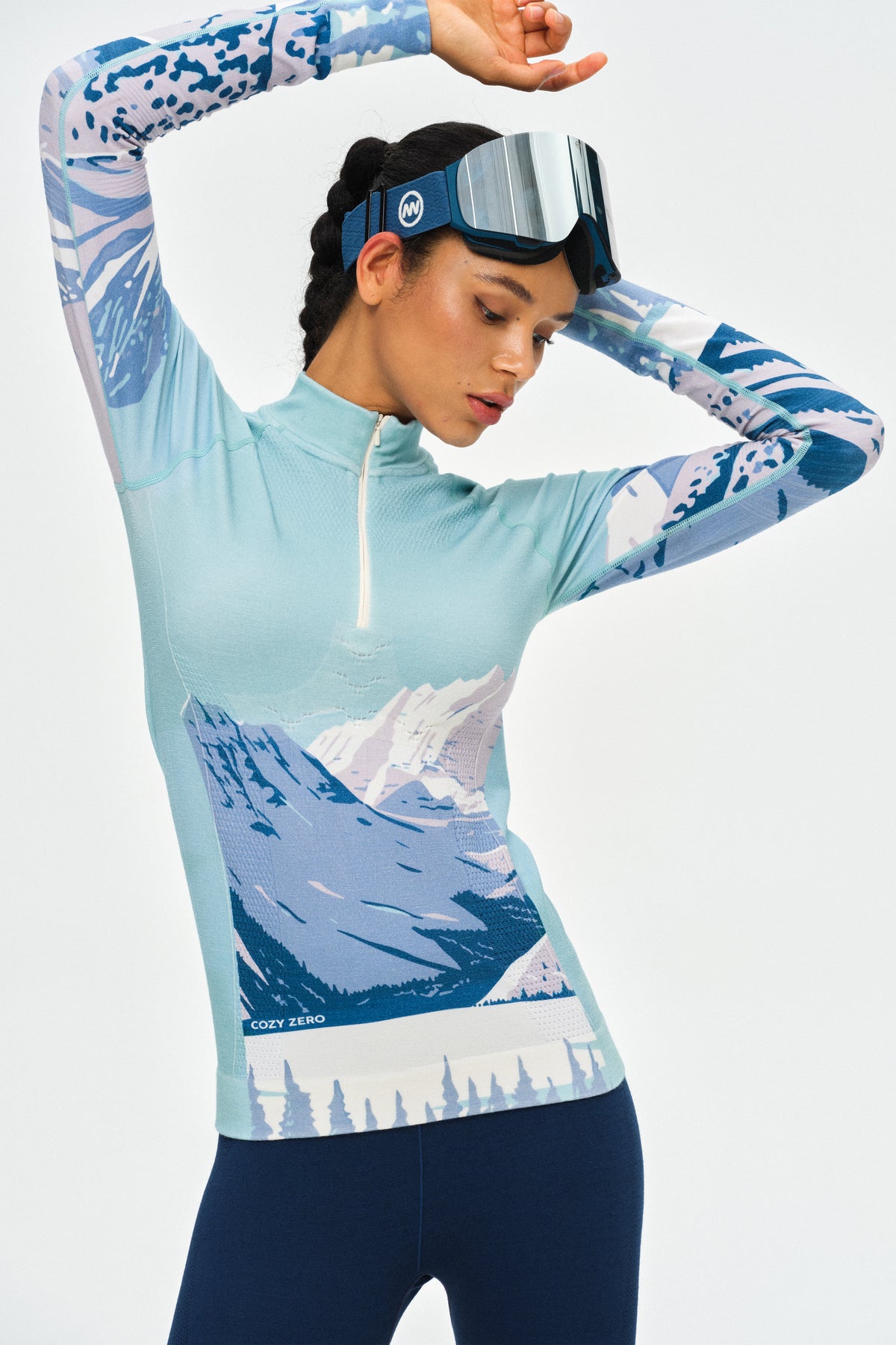PerformaWool Mont Print Ski Baselayer Half Zip