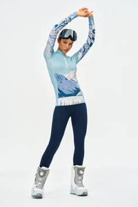 PerformaWool Mont Print Ski Baselayer Half Zip