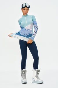 PerformaWool Mont Print Ski Baselayer Half Zip