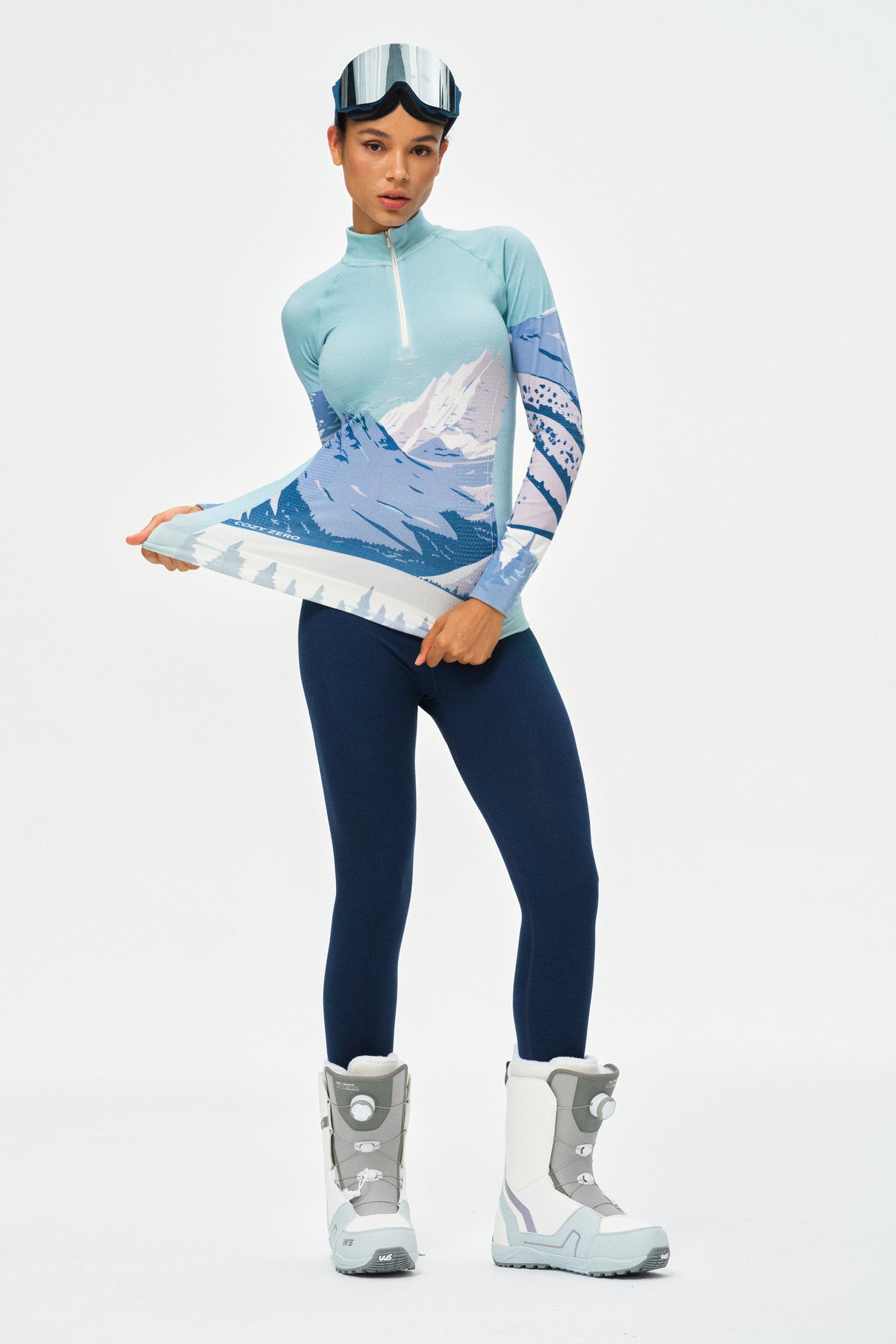 PerformaWool Mont Print Ski Baselayer Half Zip